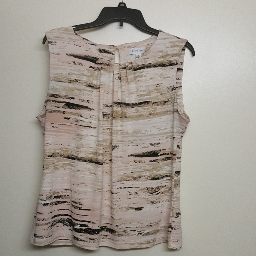 CALVIN KLEIN Sleeveless pleated top